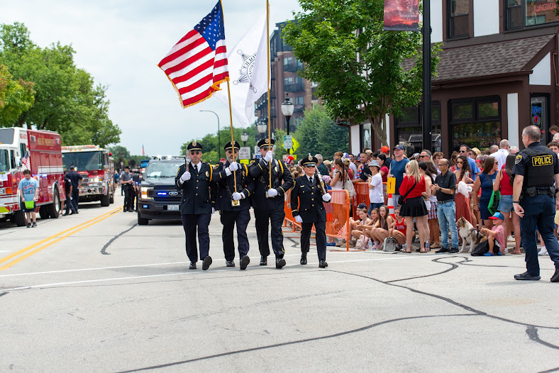 Police Color Guard in 4th of July Parad